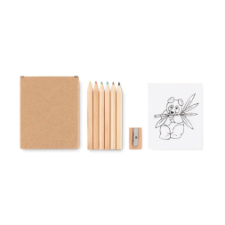 Набір з 6 бежевих олівців та розмальовка дитяча LITTLE VANGOGH под Нанесение логотипа