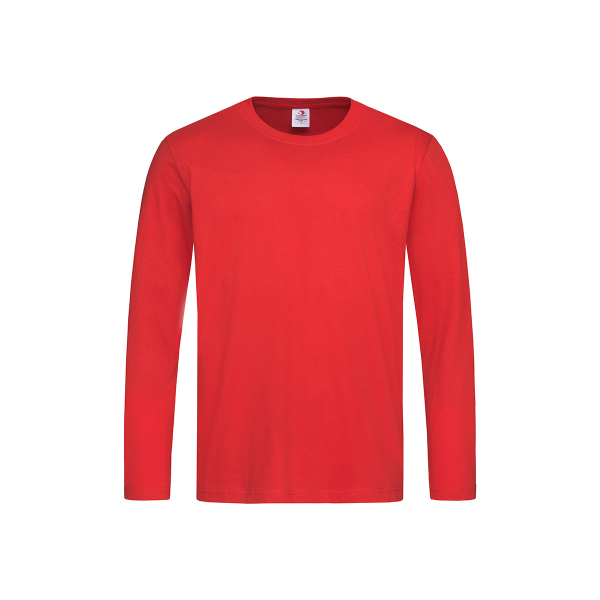 Classic Long Sleeve Men, Scarlet Red под Нанесение логотипа